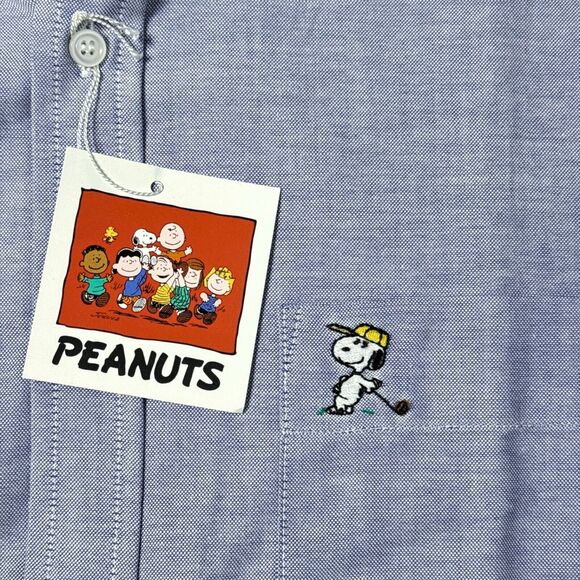 VTG NWT Peanuts Snoopy Golf Long Sleeve Button Shirt Made in USA Men 16 32/33 - Picture 7 of 13